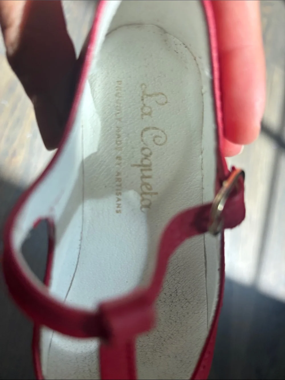 La Coqueta T Strap Little Girls Leather Charming Shoes. Worn once !